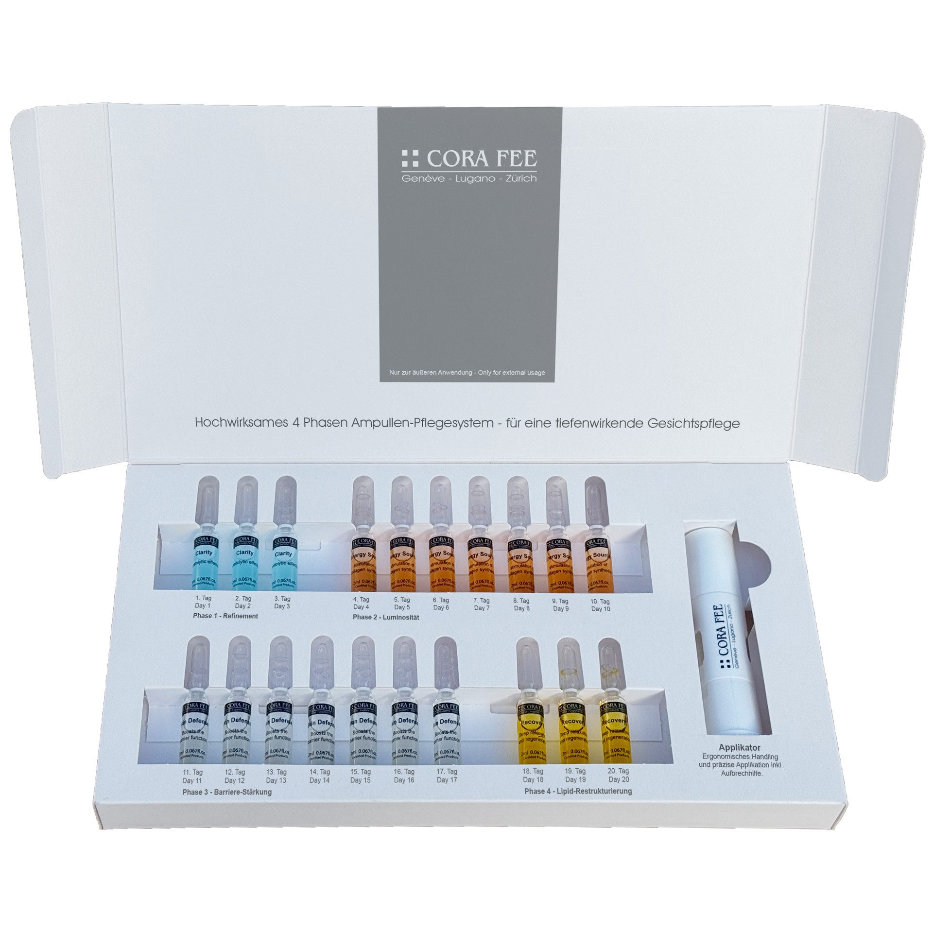 CORA FEE Gesichtspflege Infinite Glow, 20 x 2 ml, inkl. Applikator, 20 x 2 ml