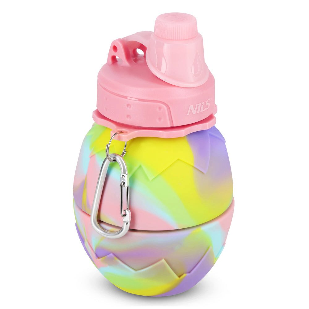 Nils Trinkflasche Faltflasche Silikonflasche Sportflasche, faltbar, Silikon, 170 g, LFGB, BPA-frei, Karabiner