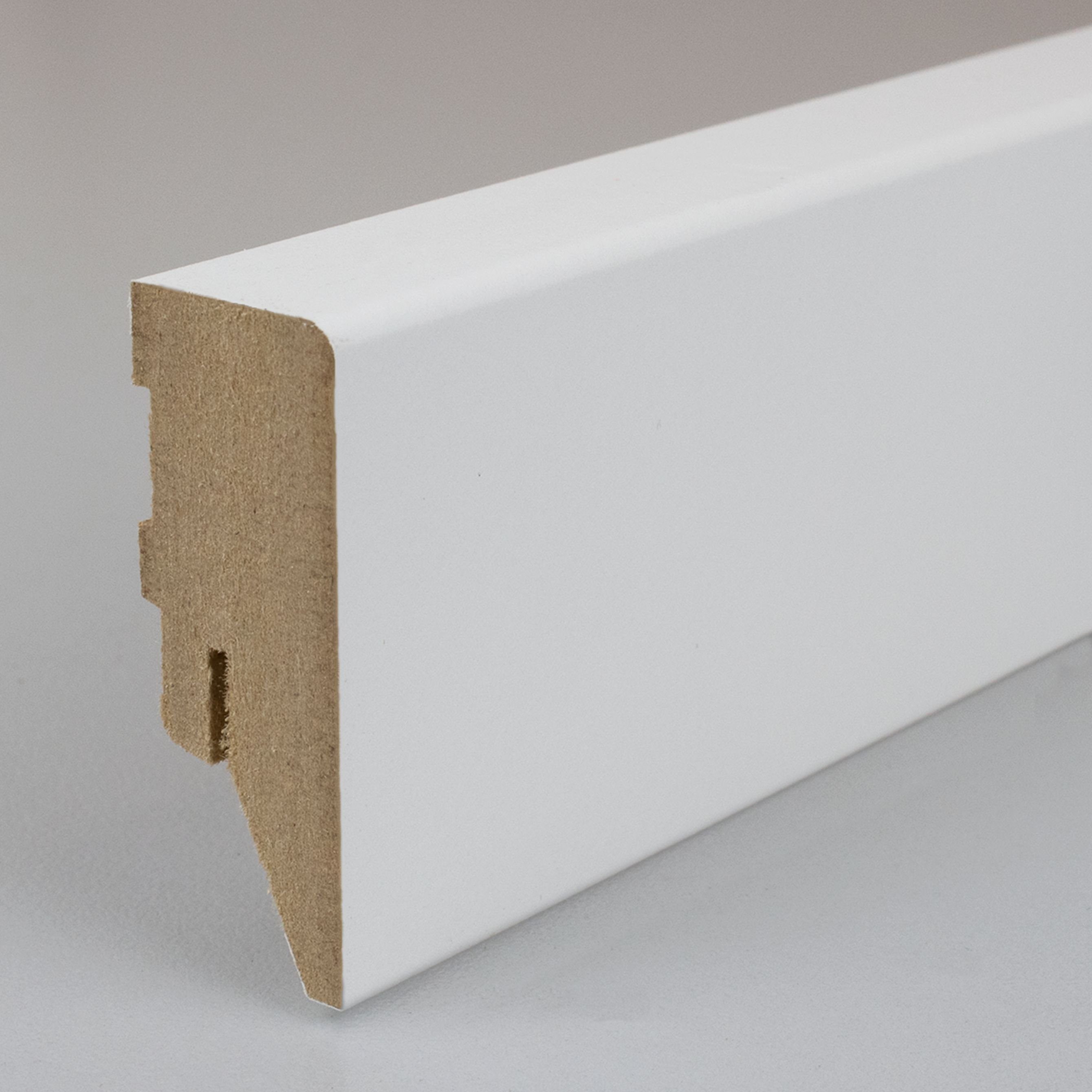 PROVISTON Sockelleiste MDF, 19 x 50 x 2500 mm, Weiß, Fußleiste, MDF foliert