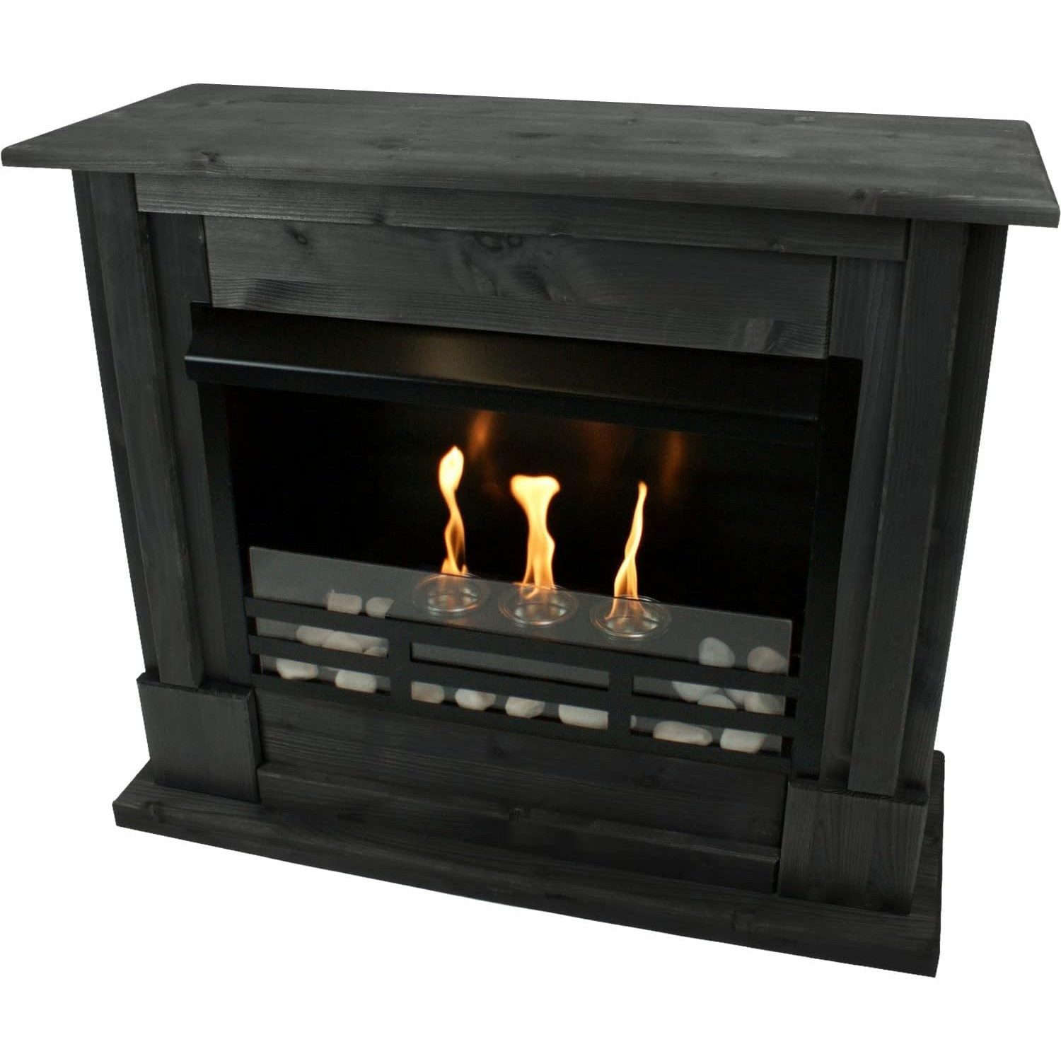Kaminbau Mierzwa Echtfeuer-Dekokamin Emily Premium (Brenngel & Bio-Ethanol Kamin Premium), Farbwahl, Sicherheitsglas Wahl, Gelkamin, Ethanolkamin