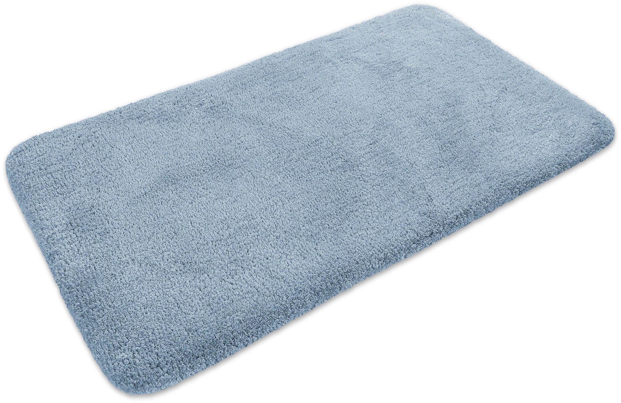 Homie Living Badematte Porto Azzurro, Höhe 30 mm, rutschhemmend beschichtet, schnell trocknend, fußbodenheizungsgeeignet, Polyester, rechteckig, Badteppich, uni, rechteckig & rund, waschbar, Badezimmerteppich