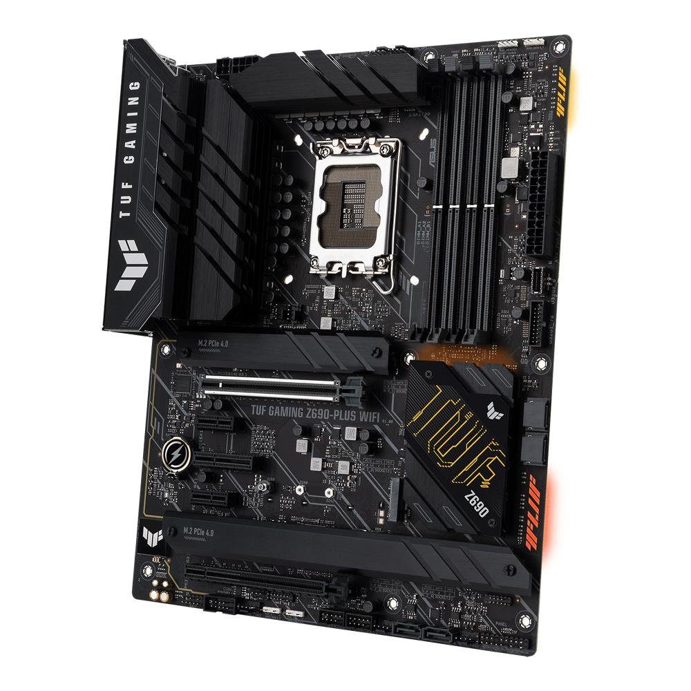 Asus TUF GAMING Z690-PLUS Mainboard Aura Sync RGB-Beleuchtung, (WIFI Gaming Mainboard Sockel, 1-St., RAM 128 GB), HDMI, Intel Z690, LGA 1700, ATX, PCIe 5.0, 4x M.2, Thunderbolt 4