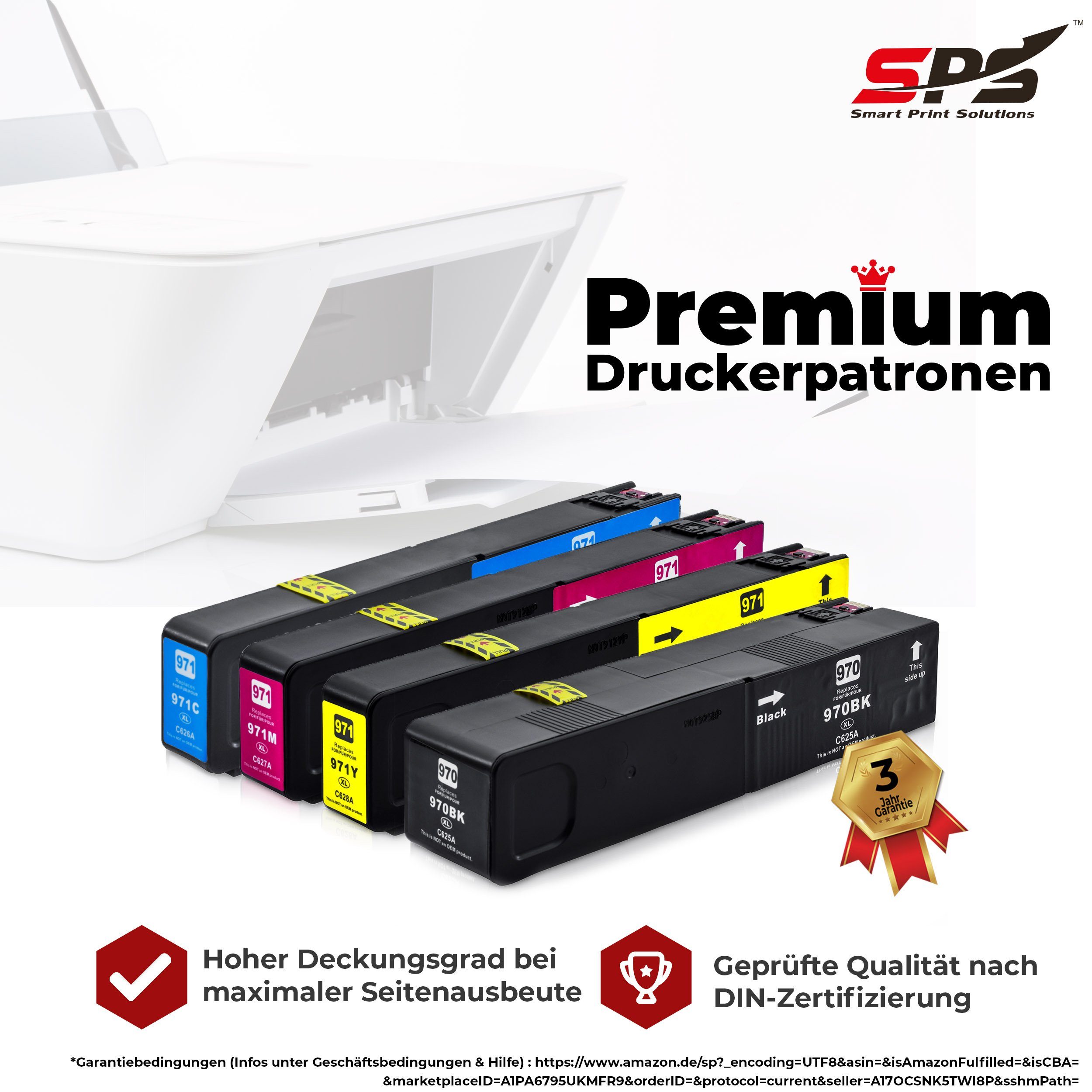 SPS Kompatibel X451DN HP CN628 971XL Officejet für (1er Pack) Tintenpatrone Pro