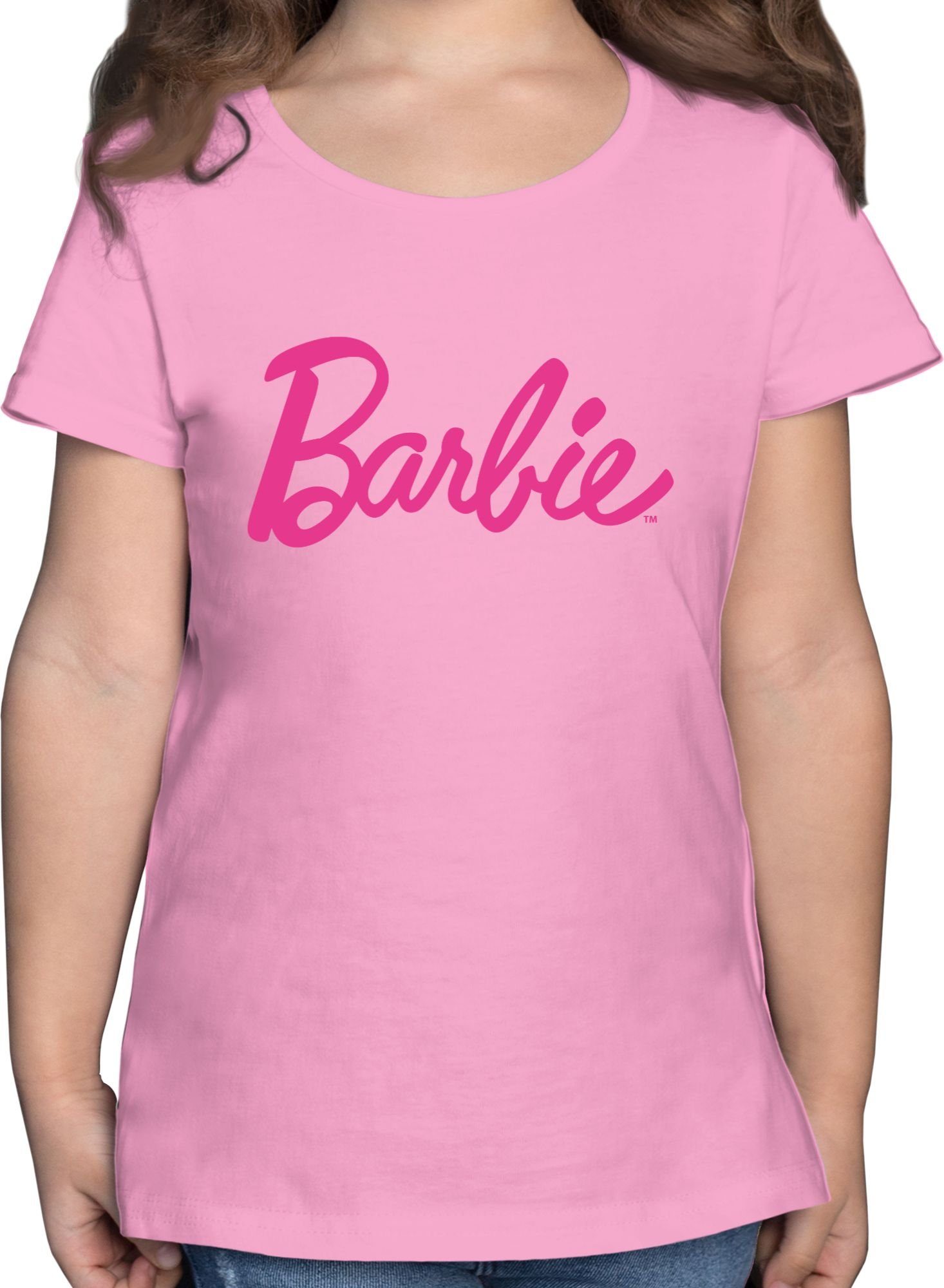 Shirtracer T-Shirt Barbie Logo Schriftzug Barbie Mädchen