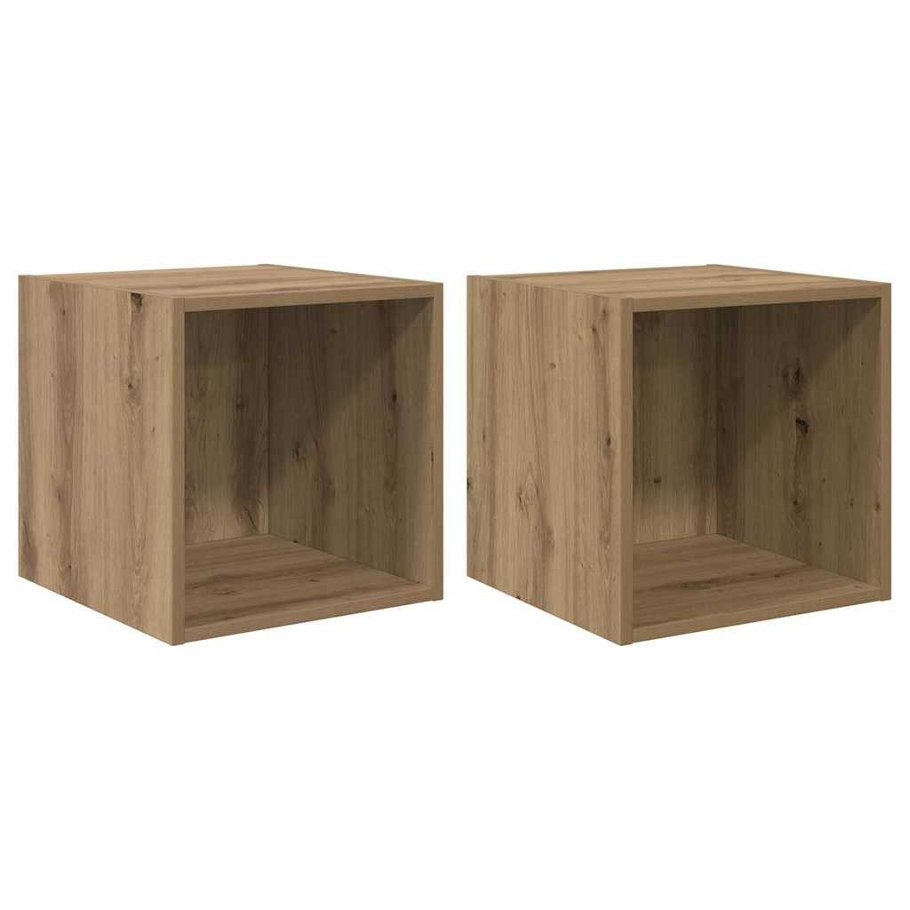 vidaXL Regal Wandschrank Wandhalterung 2 Stk. Artisan-Eiche 37 x 37 x 37 cm, 2-tlg.