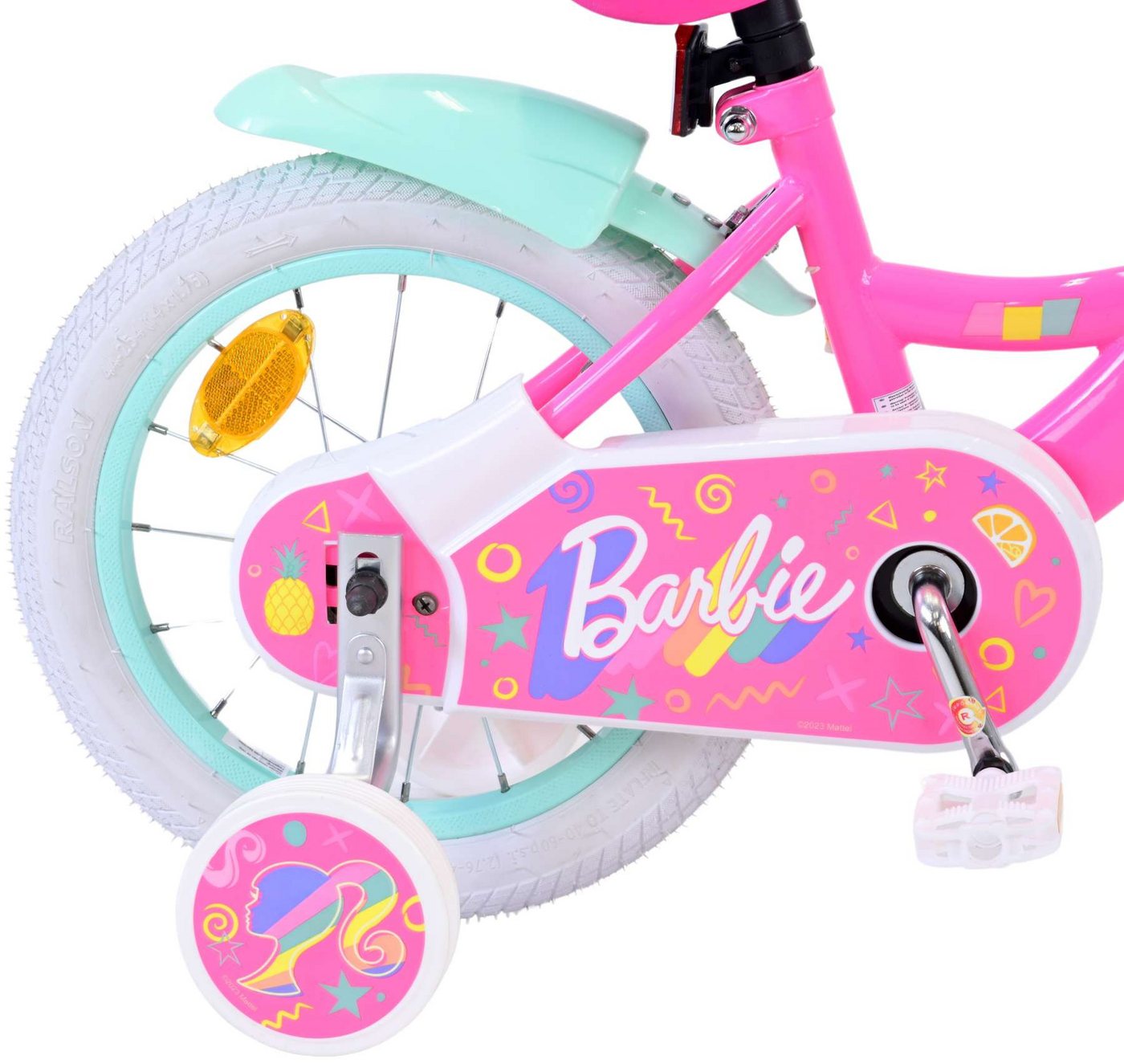 Thumbnail - Volare Kinderfahrrad Barbie 14-Zoll, Rosa, (1-tlg), Rücktrittbremse, höhenverstellbarer Sattel und Lenker, mit Korb