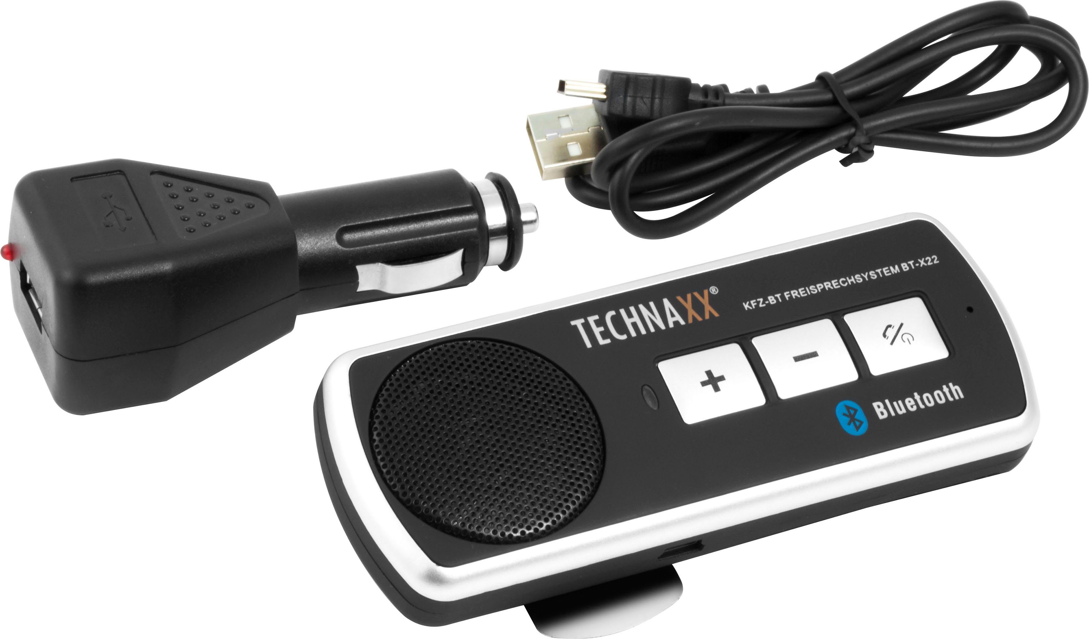 Technaxx Gegensprechanlage BT-X22, (Komplett-Set), Kfz-Bluetooth  Freisprecheinrichtung, Einfaches Laden über den Zigarettenanzünder