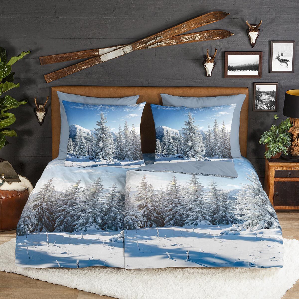 TRAUMSCHLAF Bettwäsche Winterlandschaft, Flanell, 2 teilig, günstig online kaufen