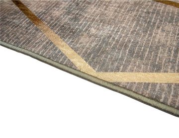 Läufer Sultan 0014, RESITAL The Voice of Carpet, rechteckig, Höhe: 7 mm, Kurzflor, bedruckt, goldfarbene Akzente, mit Bordüre & Fransen