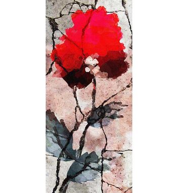 MyMaxxi Dekorationsfolie Türtapete Blüten auf abstraktem Hintergrund Türbild Türaufkleber Folie
