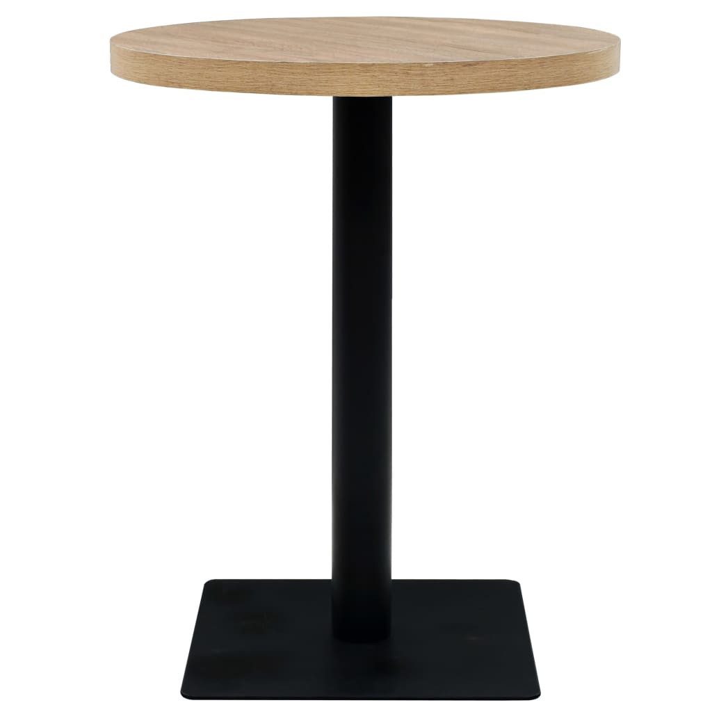 vidaXL Esstisch Bistrotisch MDF und Stahl Rund 60 x 75 cm Eichenoptik (1-St günstig online kaufen