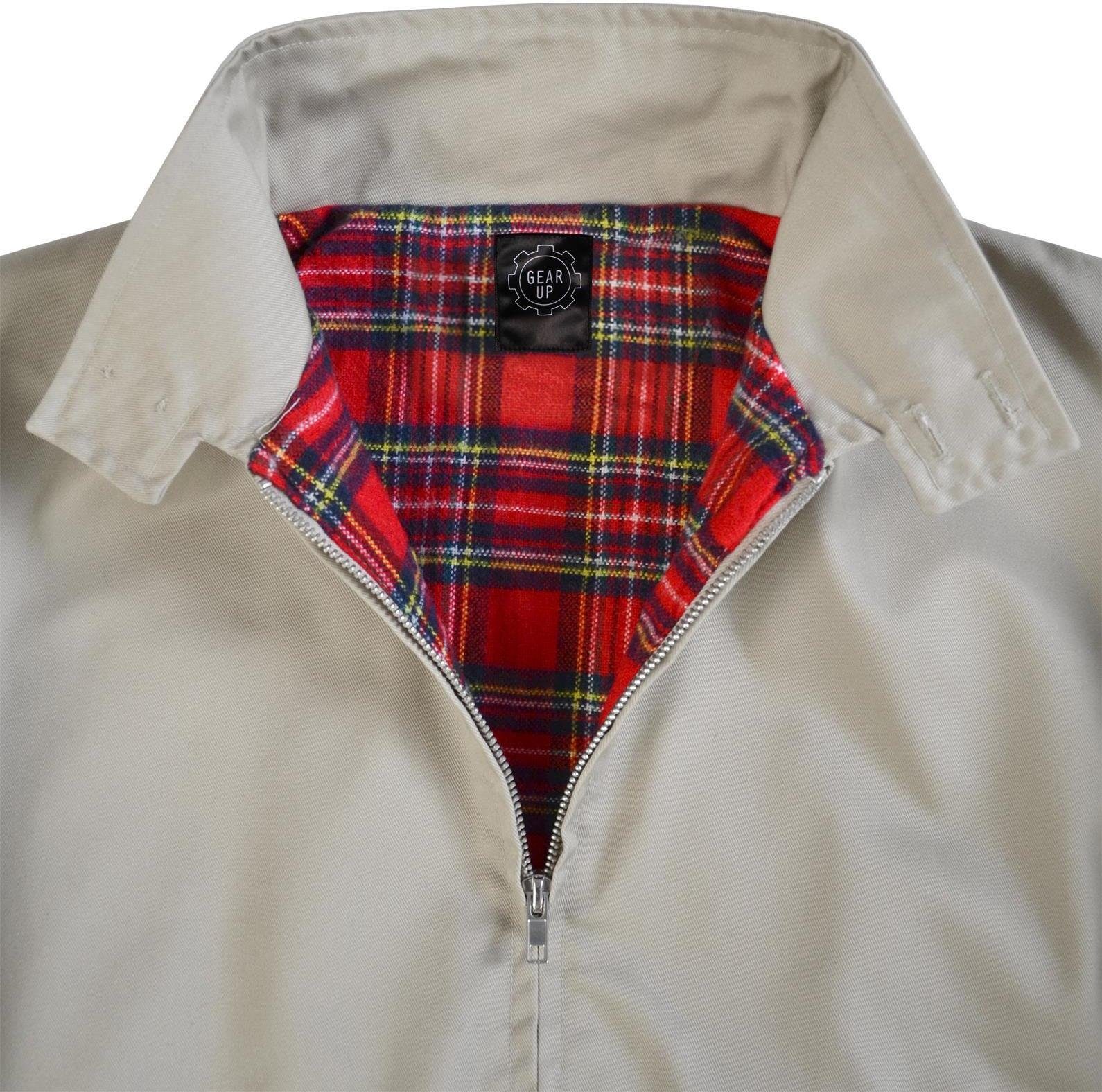 normani Blouson Herren Harrington Jacke Retro Blouson English Style mit kariertem Innenfutter Karofutter