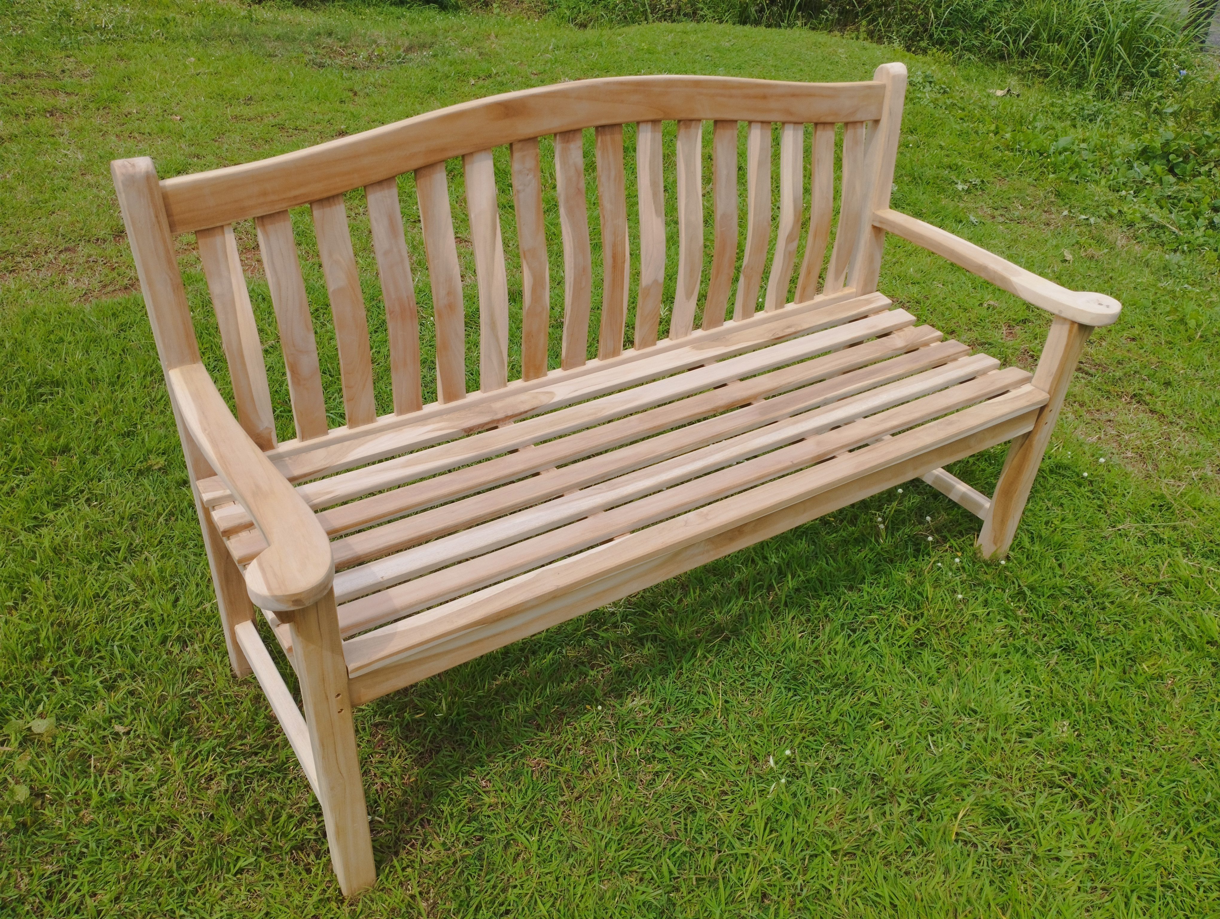 HOMECALL Gartenbank holz Teakbank Wetterfeste Holzbank mit Rückenlehne sitz günstig online kaufen