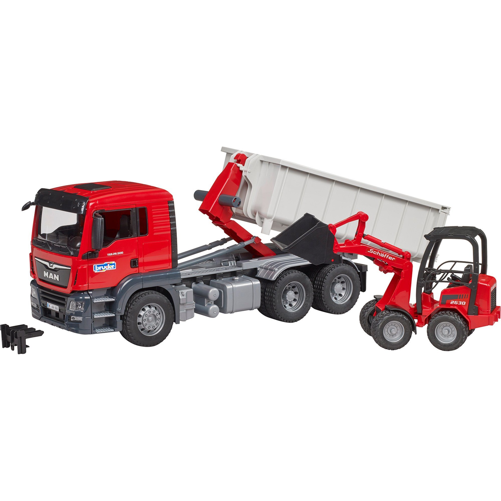 Bruder® Spielzeug-LKW bruder MAN TGS LKW mit Abrollcontainer und