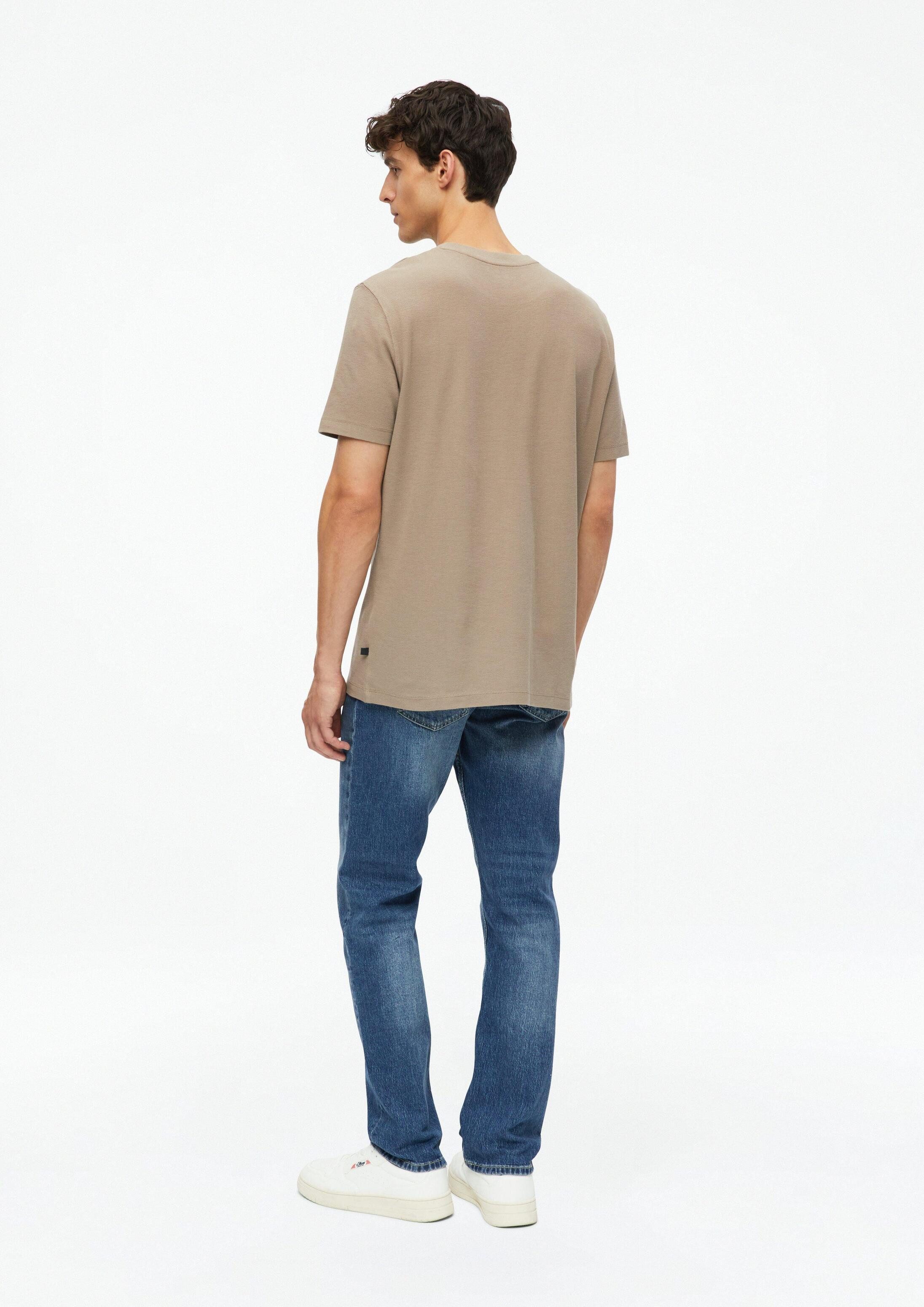 s.Oliver Kurzarmshirt T-Shirt Waffeljersey-T-Shirt aus reiner Baumwolle