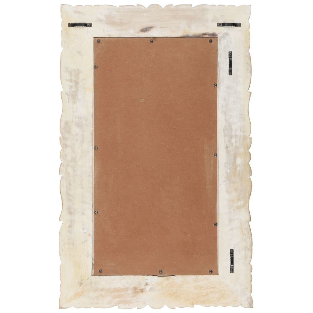 vidaXL Spiegel Spiegel Weiß 80x50 cm Massivholz (1-St)