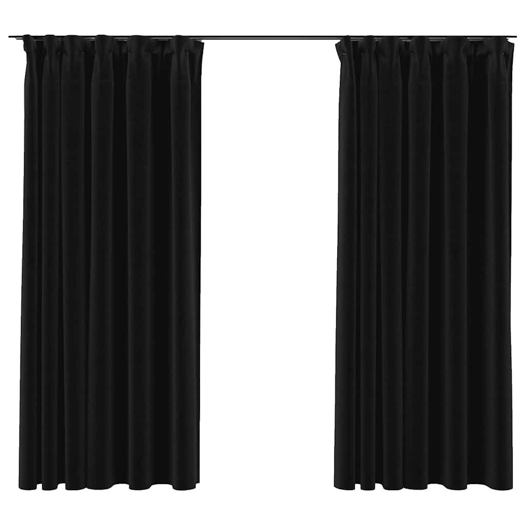 vidaXL Vorhang Verdunkelungsvorhänge mit Haken Leinenoptik 2 Stk. 140x175 cm (2 St)