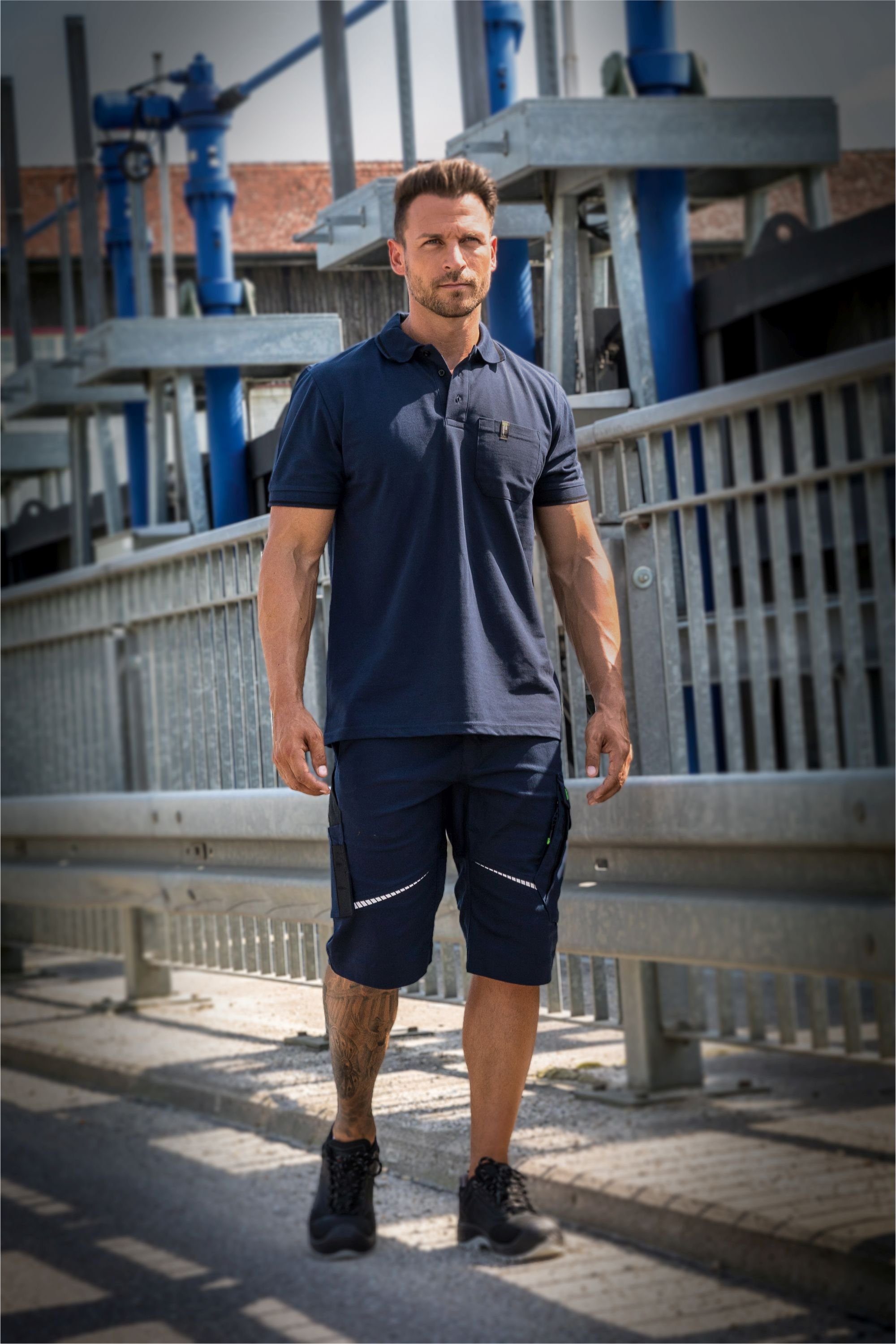 Leibwächter Poloshirt Flex-Line Herren Poloshirt kurzarm, mit Brusttasche & Stifttasche (Bequeme Workwear, antibakterielle, Antigeruchs- und Antipilling-Ausrüstung) 50% Baumwolle & 50% Polyester, 220g/m²