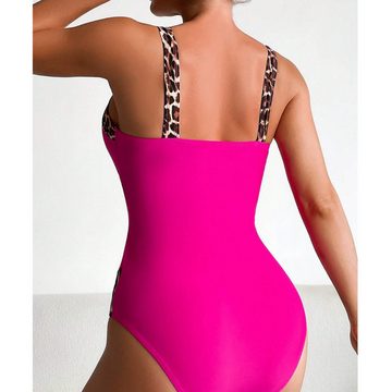 Elowen Push-Up-Bikini Einteiliger Badeanzug für Damen,V-Ausschnitt, Badeanzug-Set für Damen