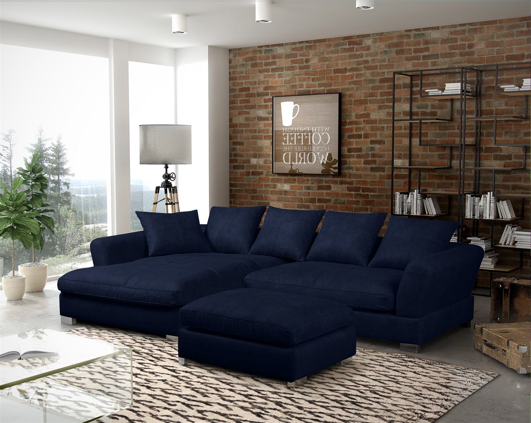 Fun Möbel Ecksofa TIZIAN in Stoff günstig online kaufen