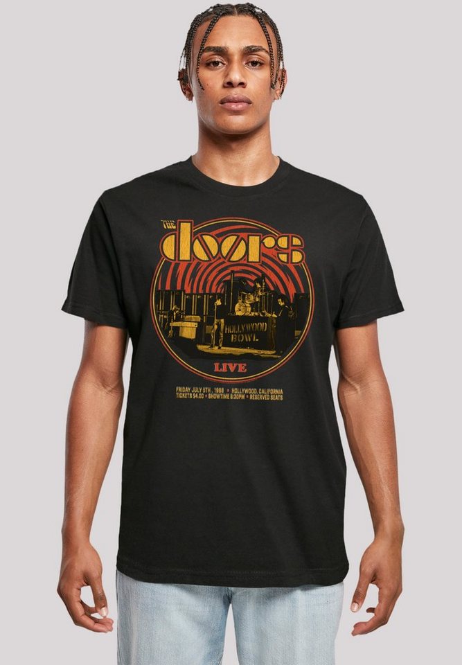 F4NT4STIC T-Shirt The Doors Music Live 68 Retro Musik, Band, Logo,  Körperbetonter, langer und schmaler Schnitt