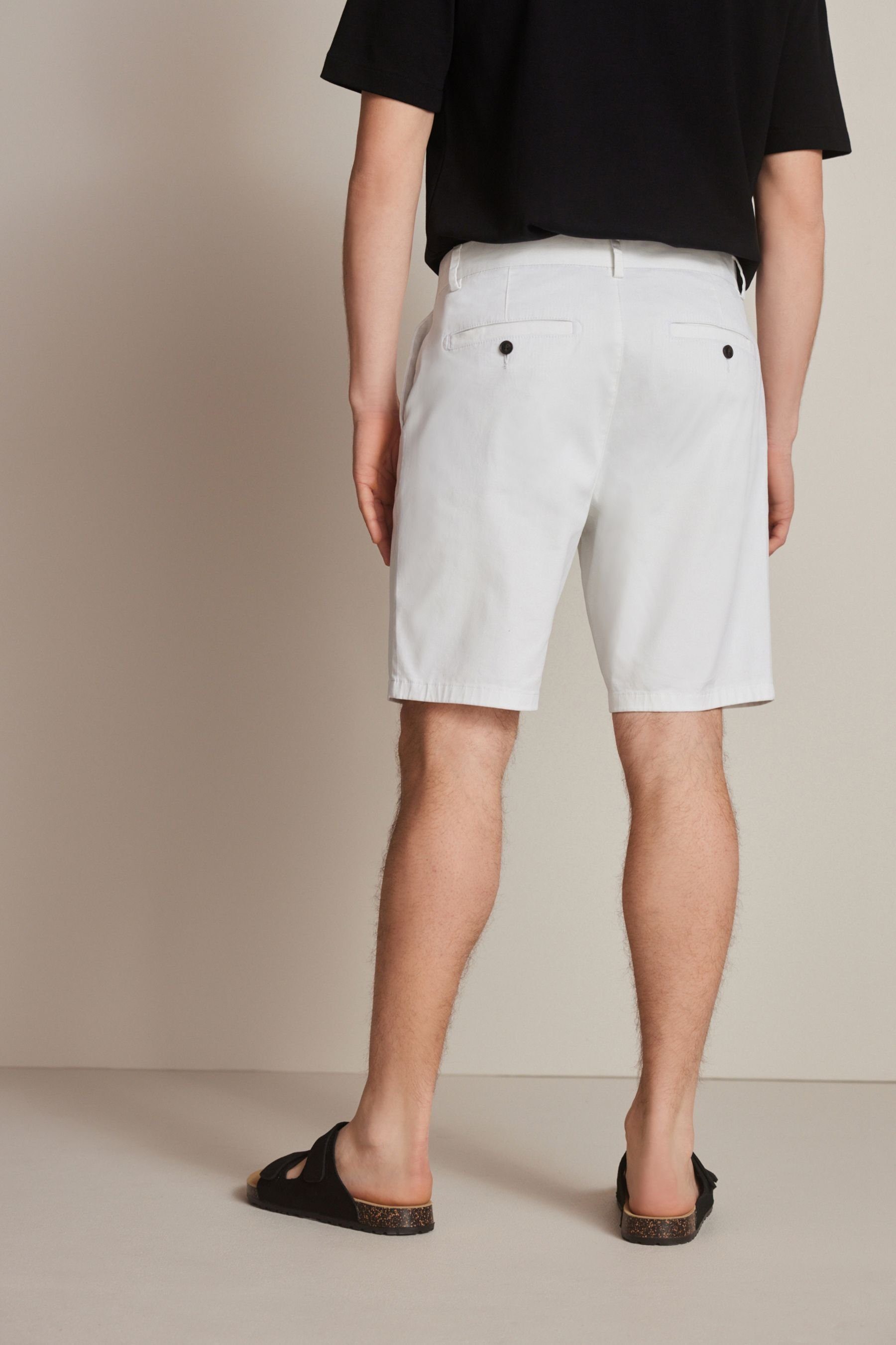 Next Chinoshorts Stretch White Chinohose mit (1-tlg)