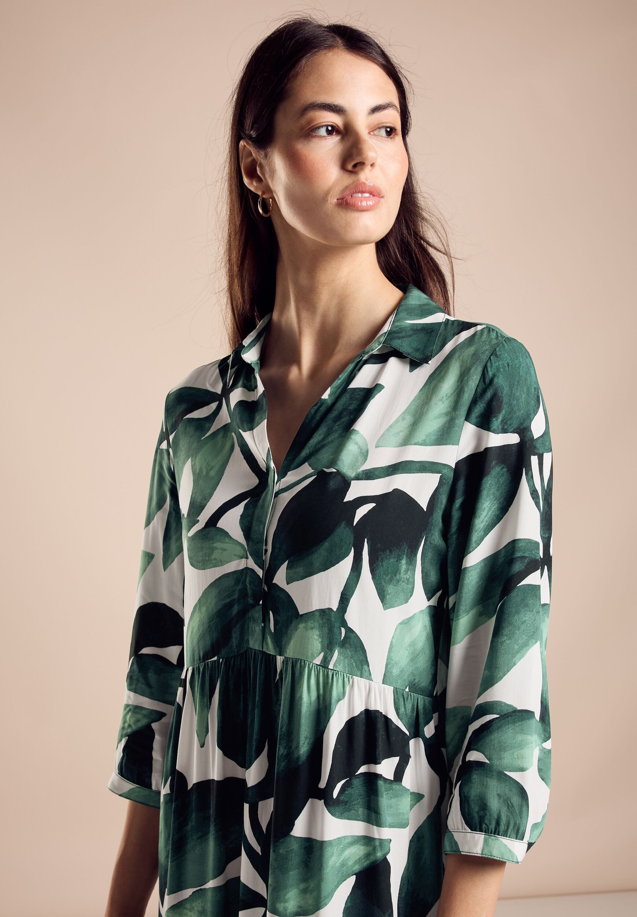 STREET ONE Sommerkleid mit hohem Kragen