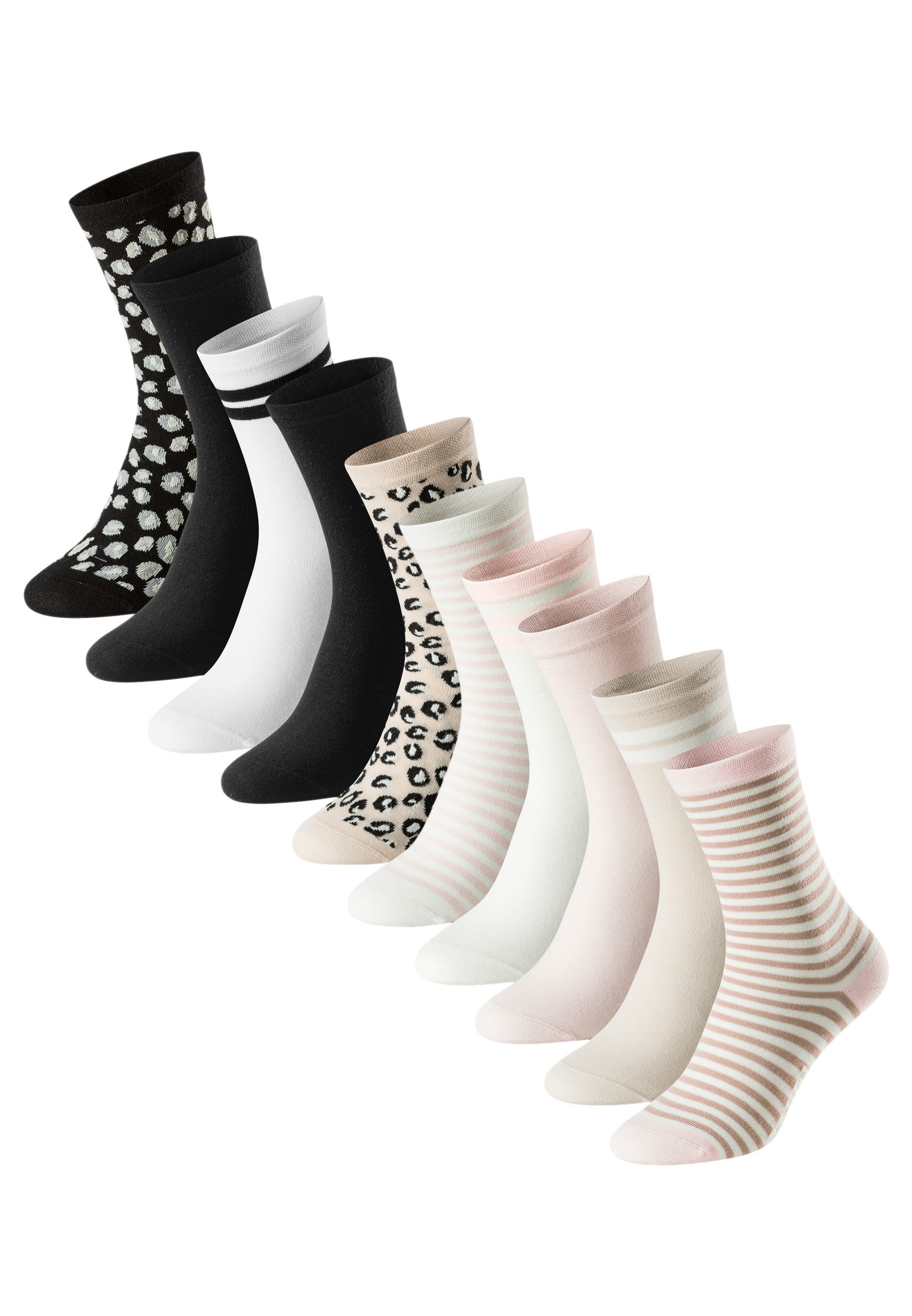 Schiesser Langsocken 10er Pack Bluebird (Spar-Set, 10-Paar) Socken - Baumwolle - Atmungsaktiv - Geruchshemmend und frisch