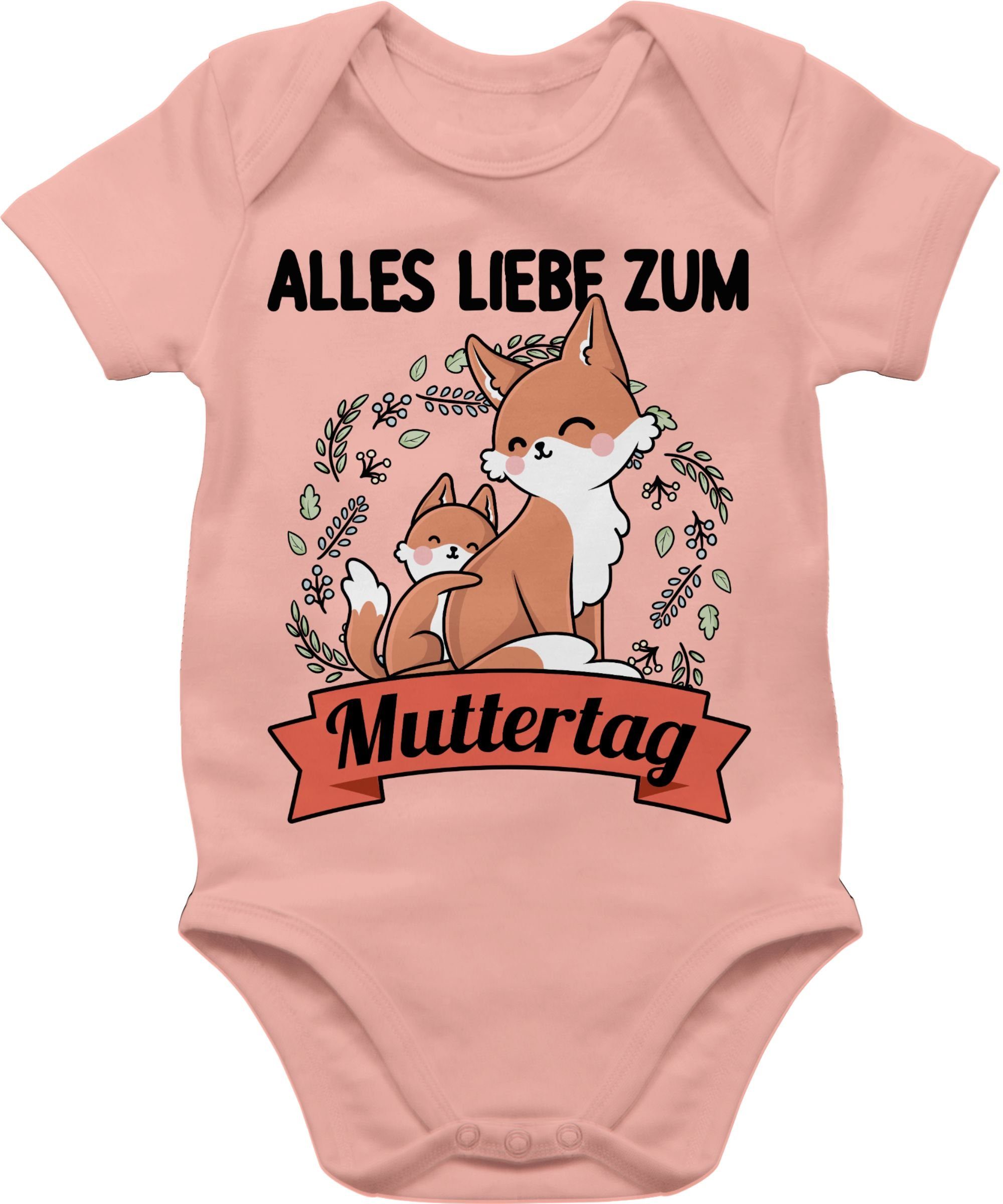 (1-tlg) Shirtracer III zum Babyrosa 2 Muttertag Alles liebe Shirtbody Muttertagsgeschenk