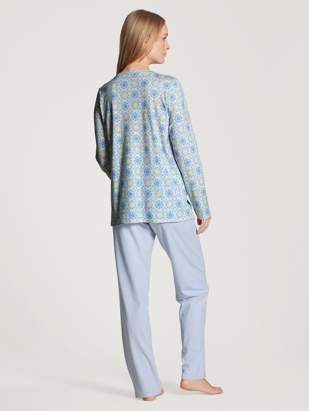 Wäsche Pyjama-Sets CALIDA Pyjama Calida Damenpyjama 42457 hellblau (1 Stück, 1 tlg., 1 Stück)