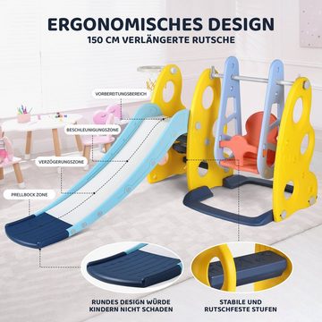 Femor Indoor-Rutsche, 3 in 1 Kinder Spielplatz, Kinderrutsche Schaukel