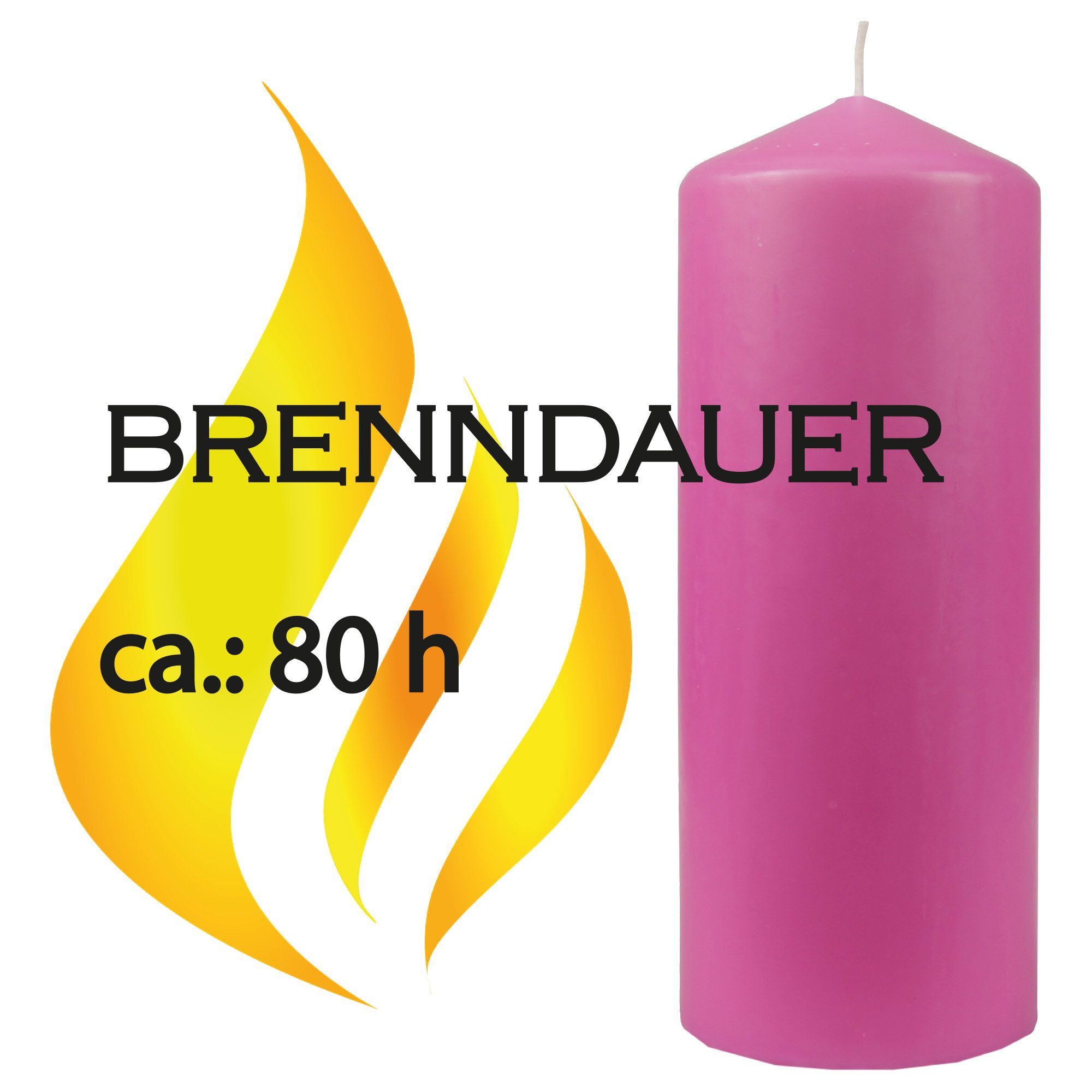 HS Candle Adventskerze Stumpenkerze - 20cm viele Farben Ø8cm x (1-tlg), Weihnachtskerze, Wachskerzen Rose