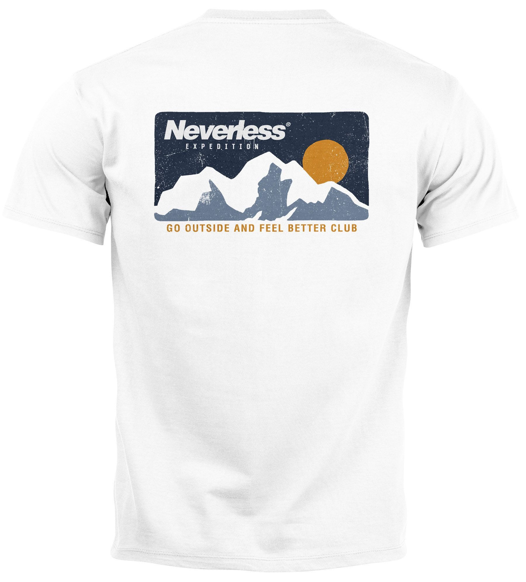 Neverless Print-Shirt Herren T-Shirt Backprint Berge günstig online kaufen