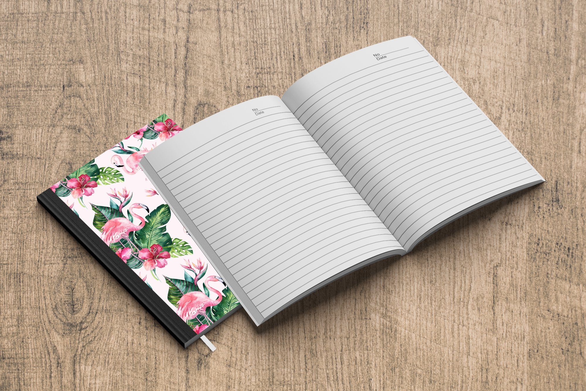 - Haushaltsbuch Rosa, Notizbuch Muster Tagebuch, Merkzettel, 98 - Notizheft, A5, Journal, Seiten, Flamingo MuchoWow