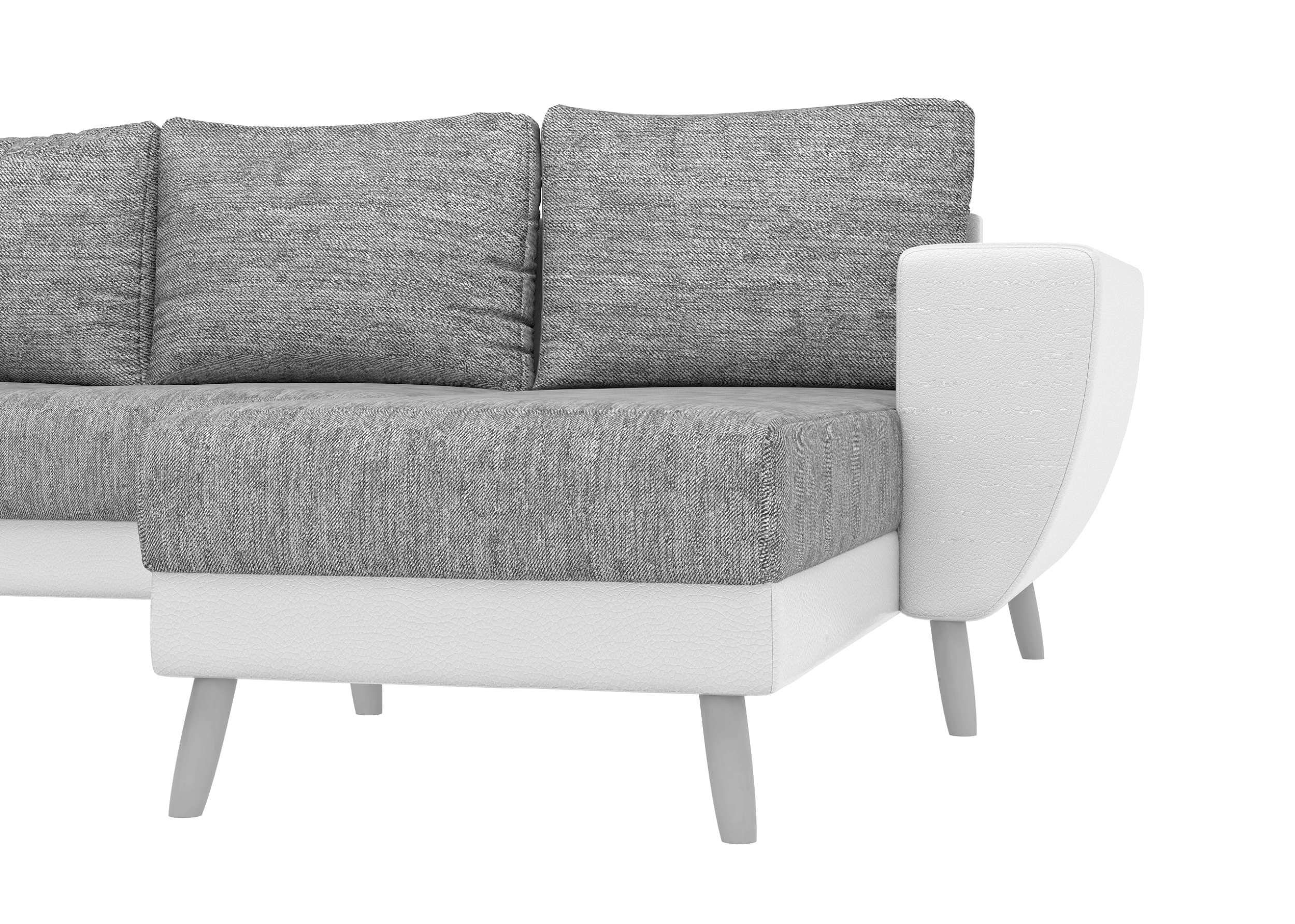 Modern Sofa, Wellenfederung stellbar, Raum frei links mit bestellbar, U-Form, im Stylefy Apollo, oder rechts mane Wohnlandschaft Design,