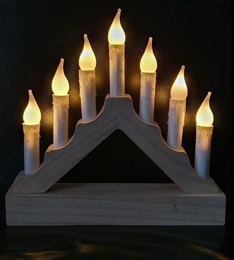 Bambelaa! LED Dekolicht Bambelaa! Mini-Lichterbogen mit 7 Kerzen aus Holz für den Innenbereich