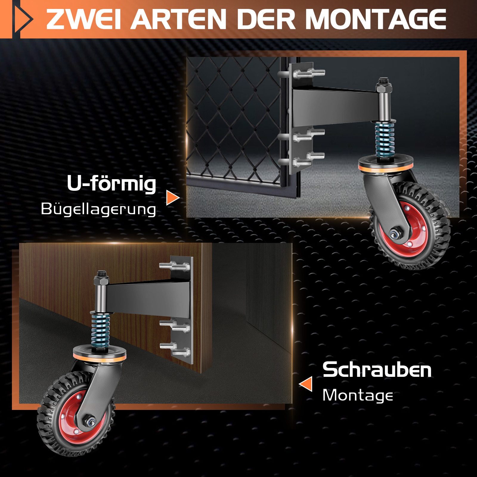 XERSEK Schwerlastrolle Robuste Federbelastete Torrollen Gummi 360° Torlaufr günstig online kaufen