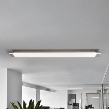 Arcchio LED Deckenleuchte Vinca, LED-Leuchtmittel fest verbaut, universalweiß, Modern, Polycarbonat, Aluminium, weiß, silber, 1 flammig, inkl.
