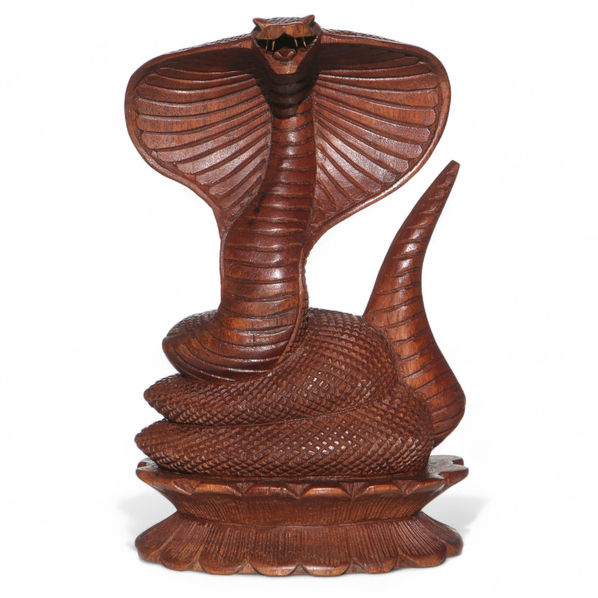 Wogeka Tierfigur Kobra auf Sockel Figur Schlange Cobra Dekoration Statue