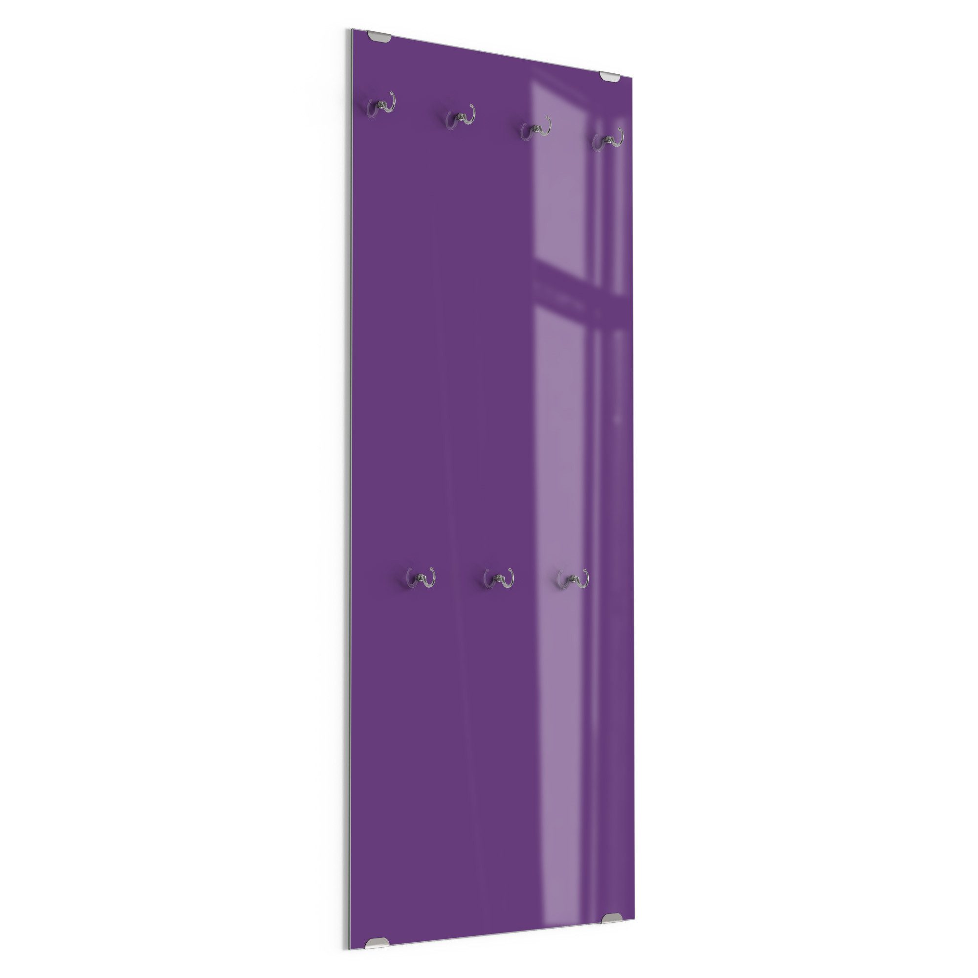 DEQORI Kleiderhaken 'Unifarben - Violett', Glas Garderobe hängend Flur Jackenhalter modern Wandgarderobe Haken