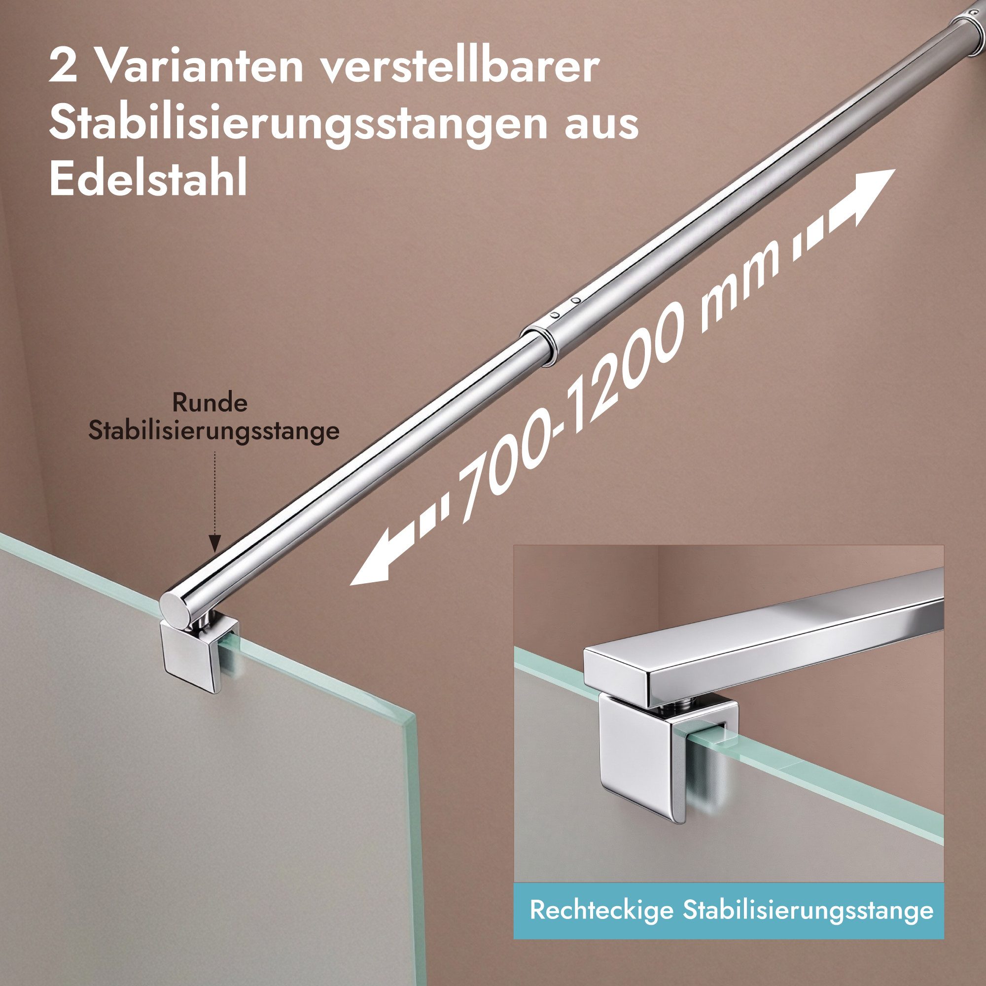 doporro Walk-in-Dusche Duschwand für Dusche Satiniert Dusche Duschabtrennung Duschwand Glas, Einscheibensicherheitsglas – Bild 4 von 5