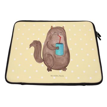 Mr. & Mrs. Panda Laptop-Hülle 20 x 28 cm Katze Dose - Gelb Pastell - Geschenk, Katzenaccessoires, T, Unikat Design