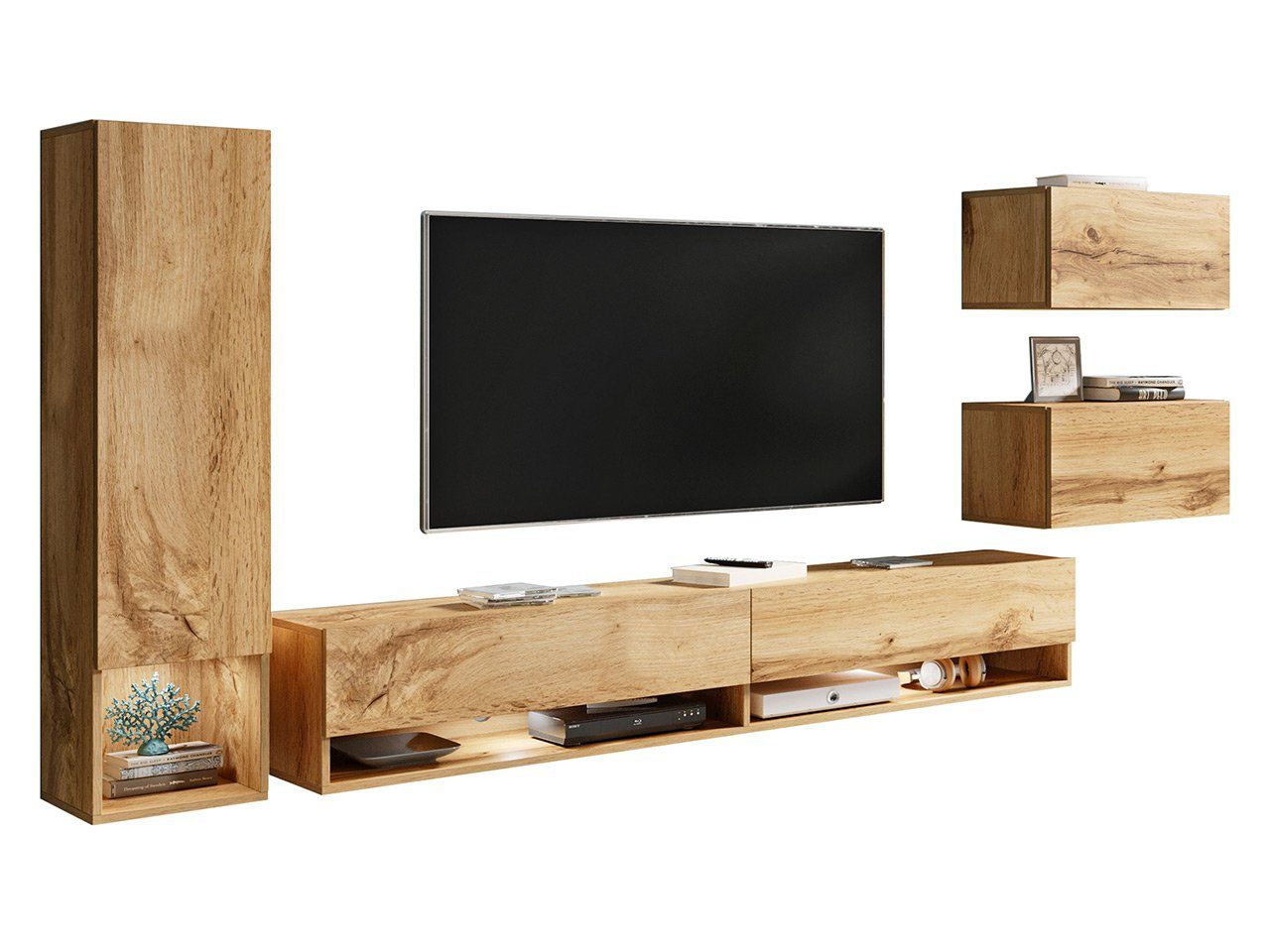 MIRJAN24 Wohnwand Amadeo, (4er-Set, TV-Lowboard, 2x günstig online kaufen