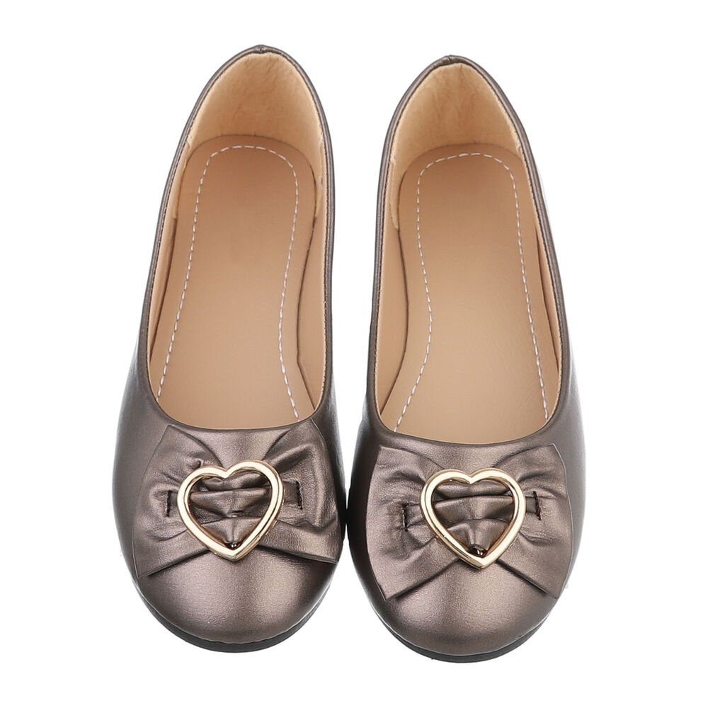Ital-Design Damen Freizeit Ballerina (85894206) Blockabsatz Klassische Ballerinas in Bronze