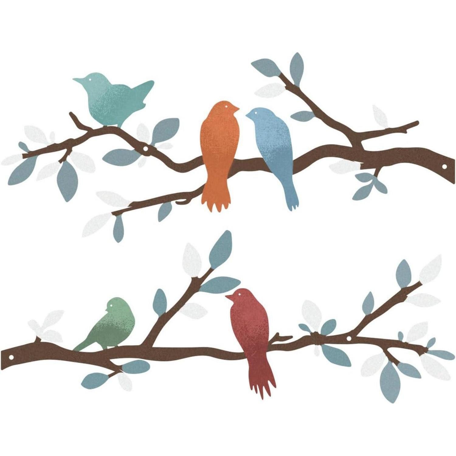 LuxusKollektion Metallbild Wanddekoration Vögel Metall 2 Ast Silhouette Bal günstig online kaufen