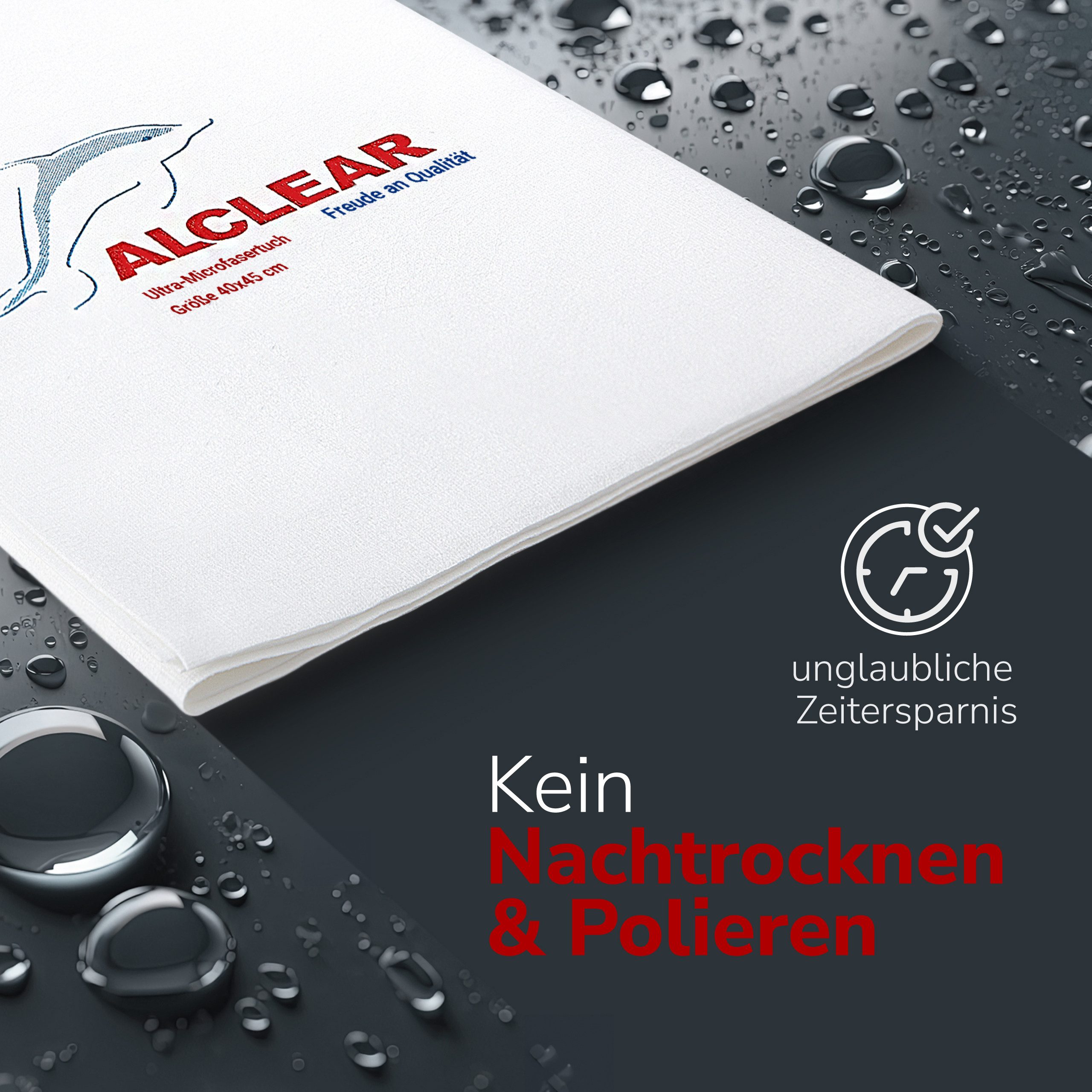 ALCLEAR 950001 Ultra-Microfaser Fenstertuch streifenfrei 40x45 cm Mikrofasertuch (70% Polyester, 30% Polyamid, 40x45 cm)