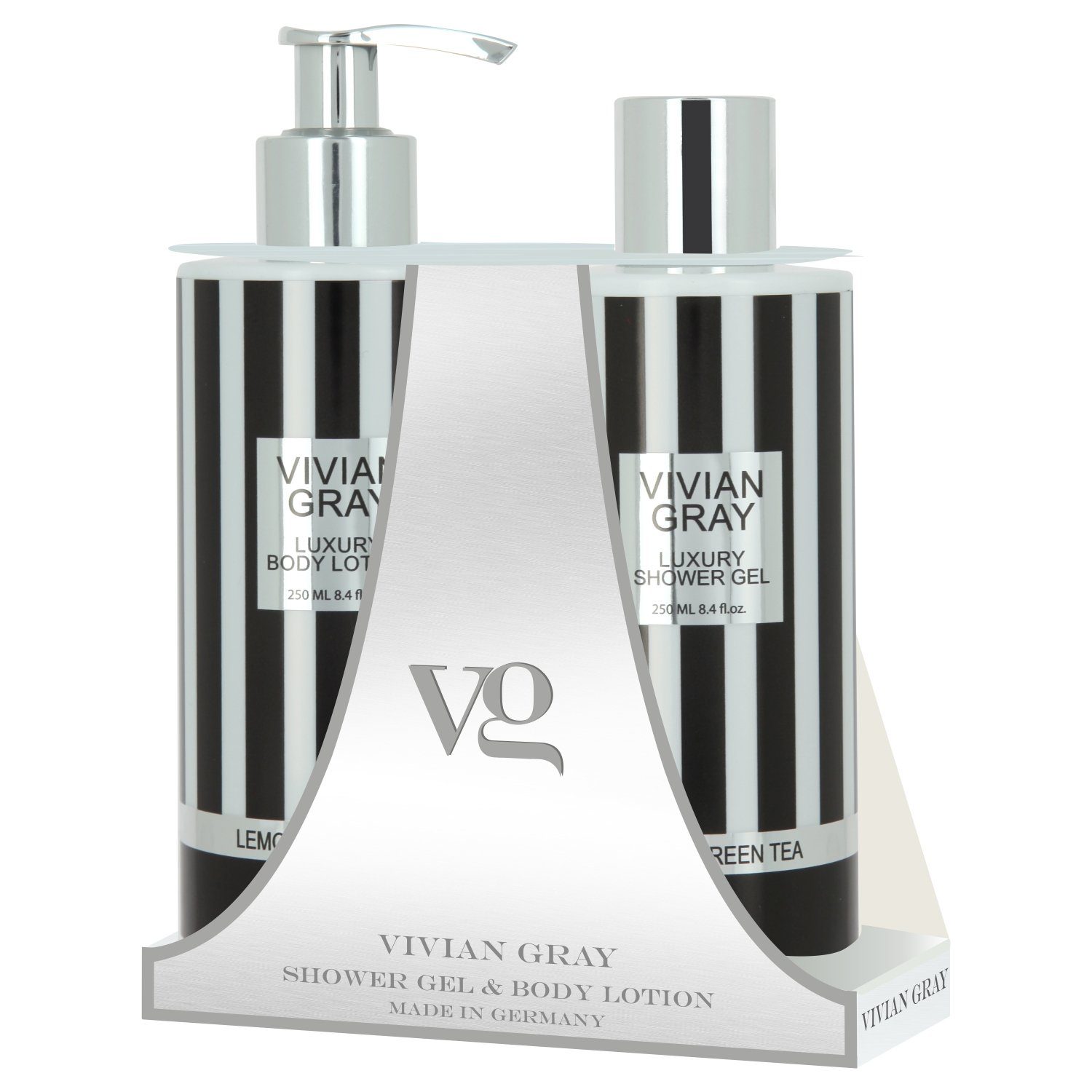 VIVIAN Set Lotion GRAY Shower Body & Hautreinigungs-Set Gel