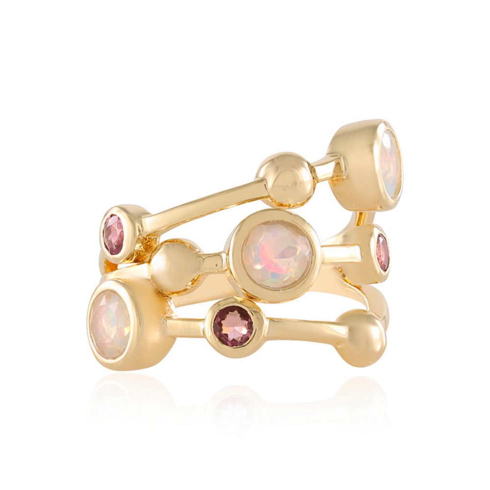 Silberring Cavill Ring 925er Sterlingsilber vergoldet, 1,02 ct Pink-Turmalin