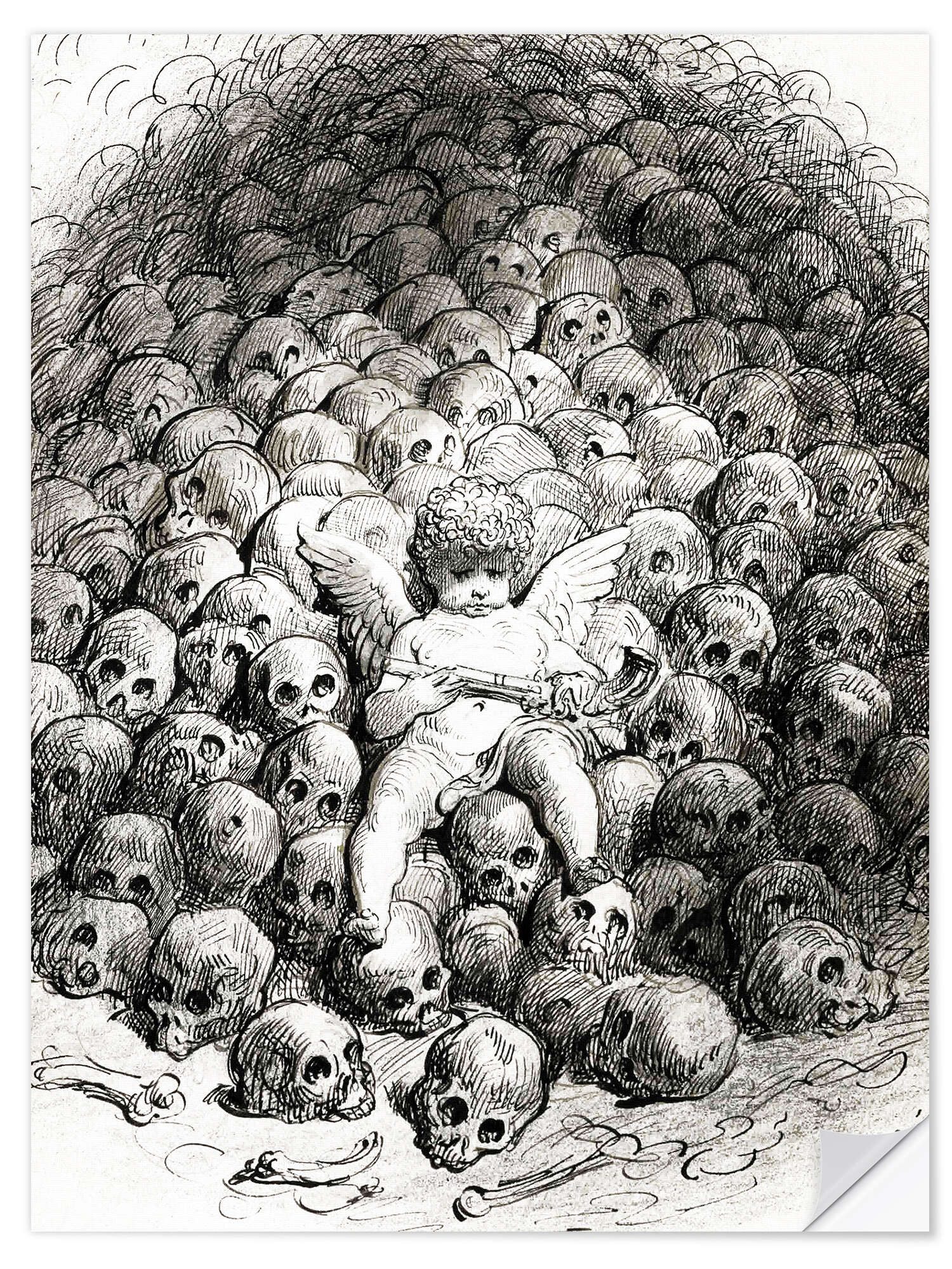 Posterlounge Wandbild Liebe reflektiert über Tod, Gustave Doré, erhältlich als Poster, Leinwandbild, Wandsticker oder Acrylglasbild