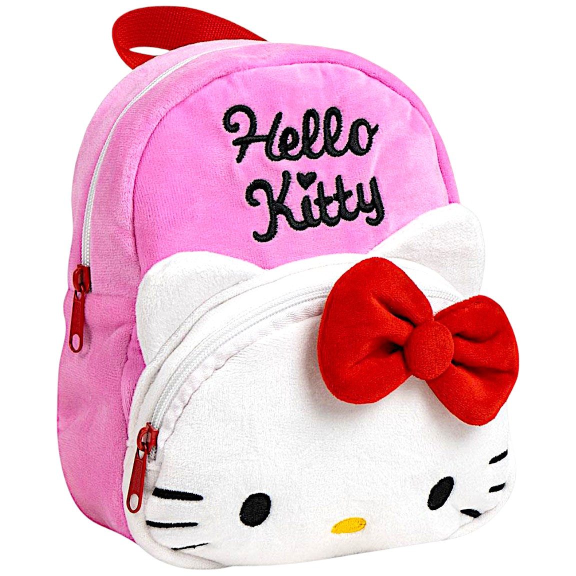 Hello Kitty Kindergartentasche 3D Plüsch, Kinder-Rucksack 18x12x22 cm